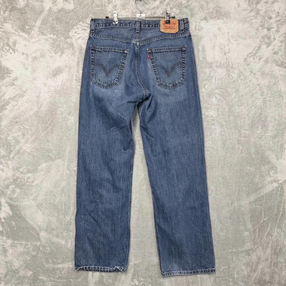 Levi's 569 Loose Straight Jeans Men 34x32.5* Blue Medium Wash Denim Western